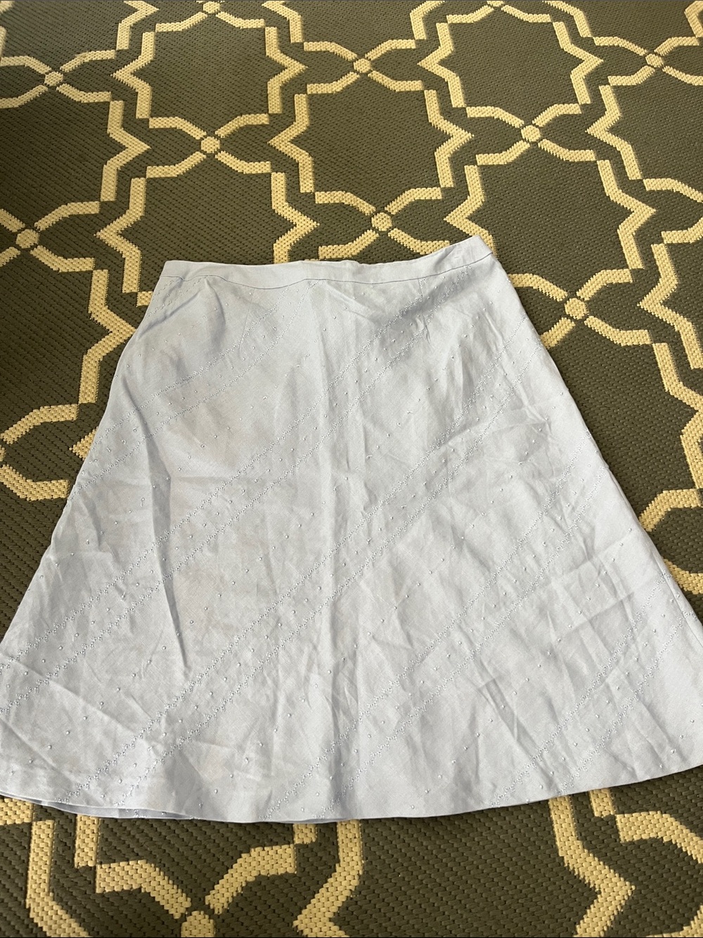 Ann Taylor Light Blue A-Line Eyelet Skirt - Picture 5 of 5